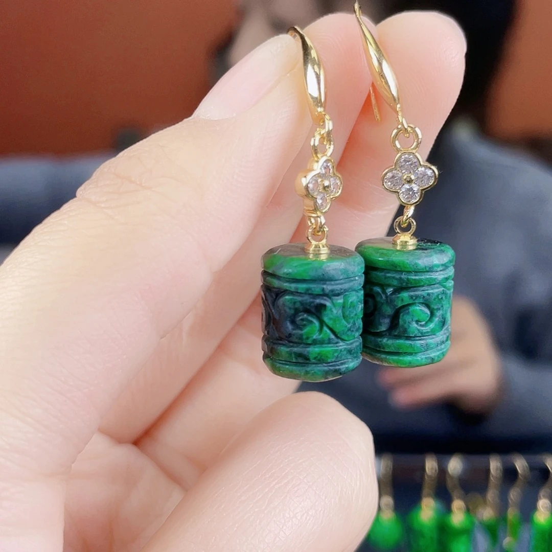 翡翠未镶嵌耳饰饰品