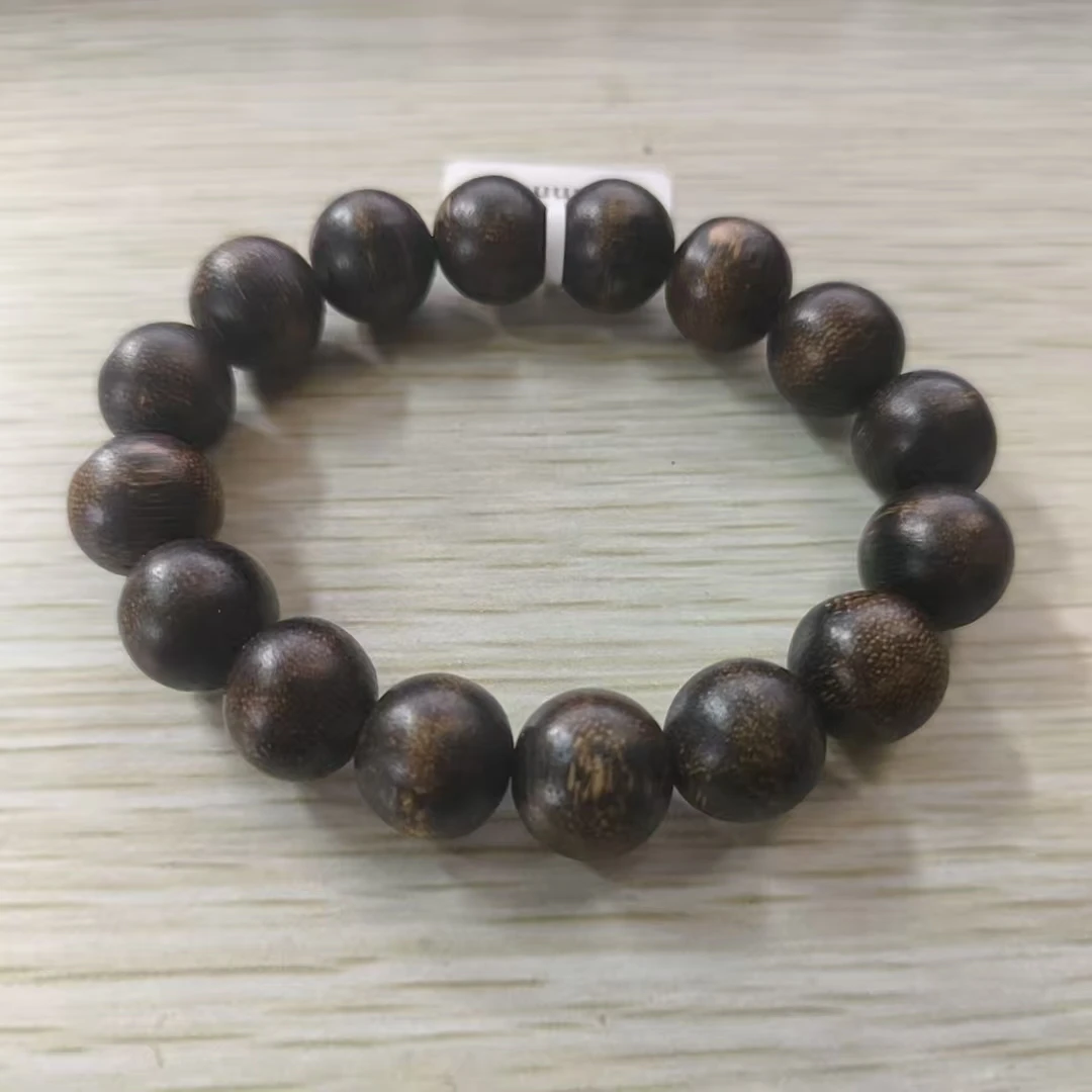 【福瑞文玩】软金丝黑油红土沉香木作手串14mm-Z444