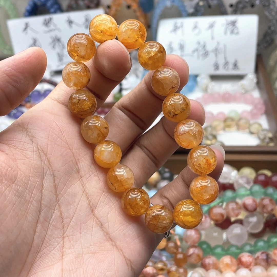 手链水晶未镶嵌12.8咪黄胶花