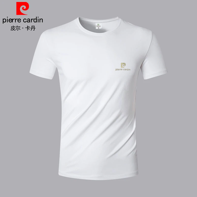 皮尔卡丹男士短袖t恤2025新款夏季纯色简约百搭体恤半袖打底上衣