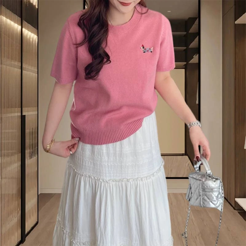 韩版纯色针织衫女2025年春秋季新款宽松显瘦遮肚子领直筒休闲上衣