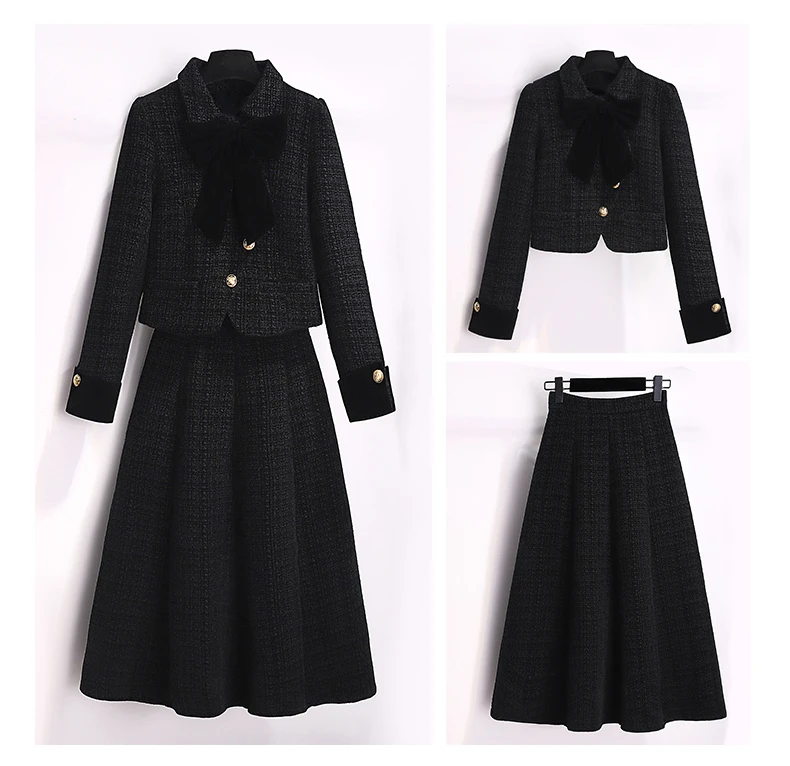 时尚套装小香风休闲风女士2025冬季新年战袍小众炸街高级感女装