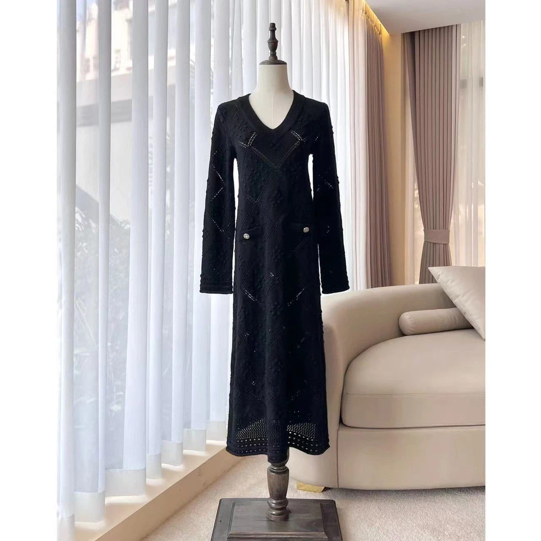 【晨老板】 S 【明年今日】菱形格纹针织连衣裙79233022