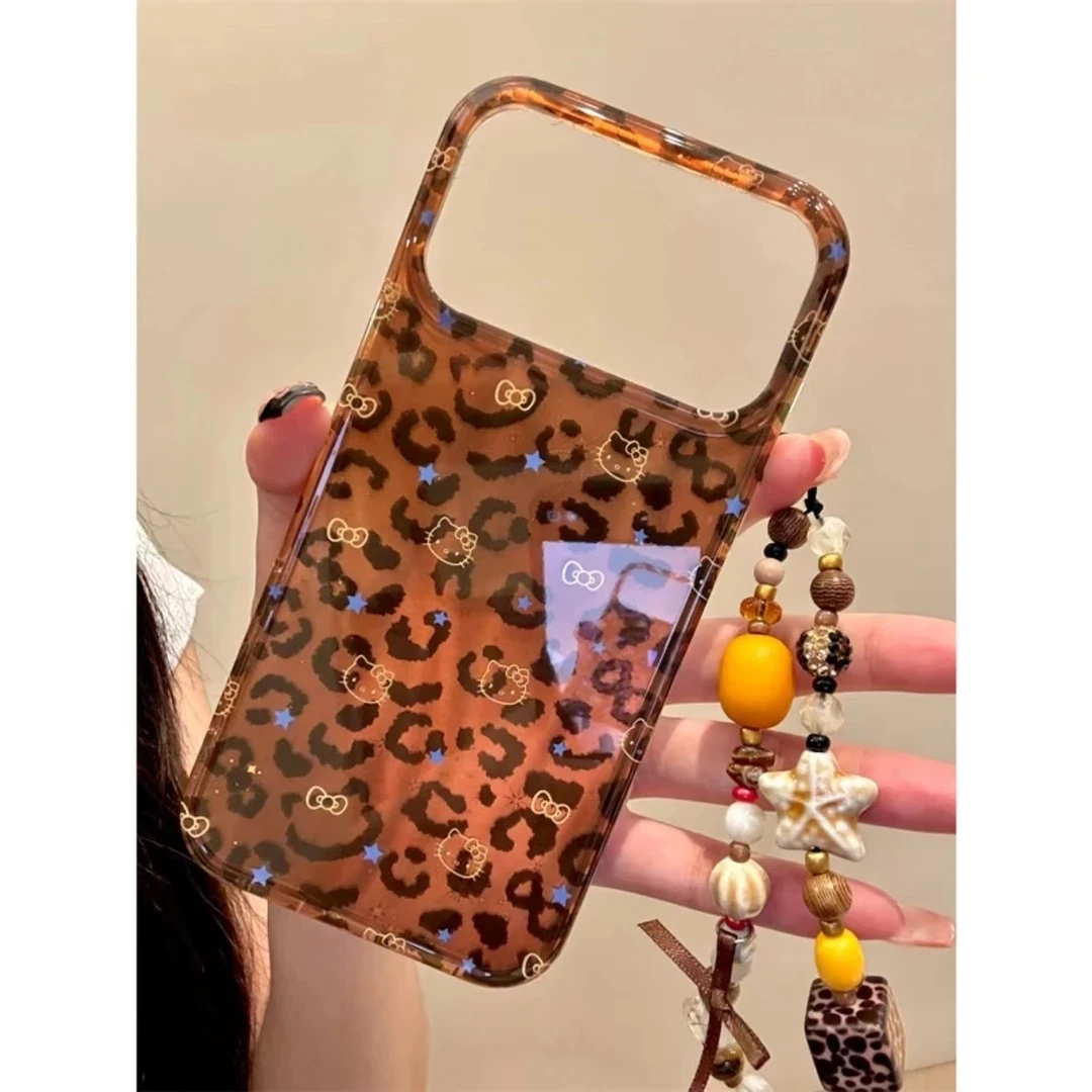 豹纹Kitty适用苹果17promax苹果17air手机壳创意16pro带挂链双层