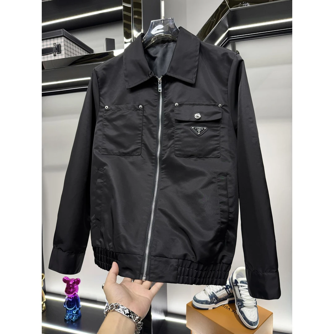 欧货潮牌2025夏秋新款男士翻领夹克时尚休闲外套青年潮流帅气男