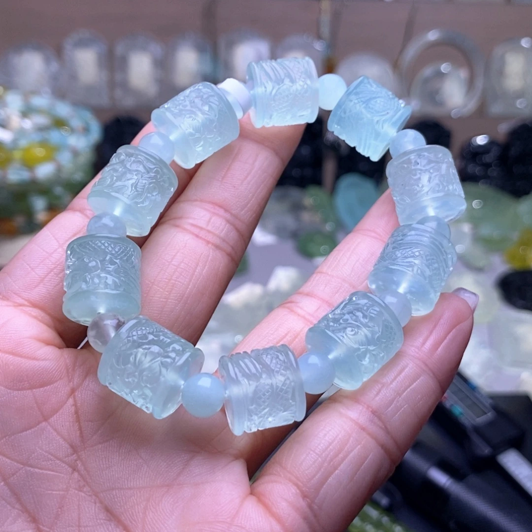 我***亮蛇纹石玉未镶嵌手串