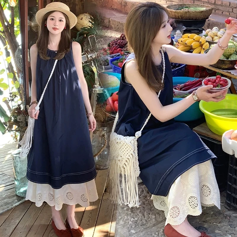 夏季穿搭韩版连衣裙显瘦气质夏季收腰复古小众温柔风甜美减龄