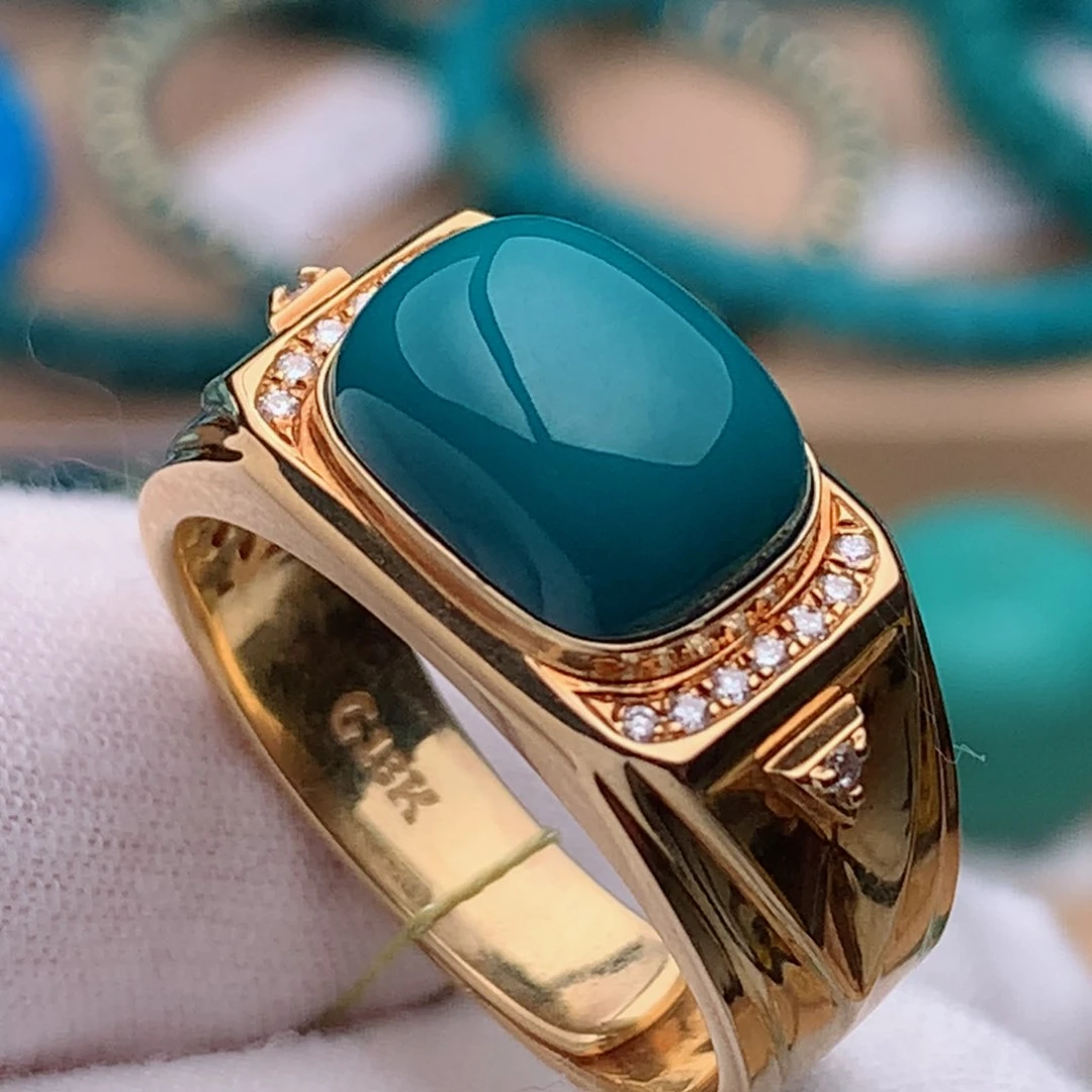 18K金镶嵌绿松石珠宝奇石