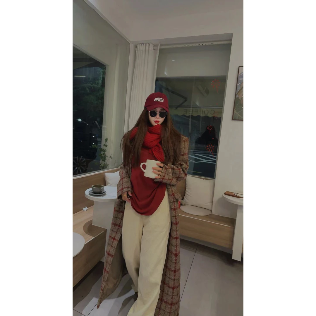 YEER·SHOP【红人馆~】秋季新款复古气质款毛呢大衣外套