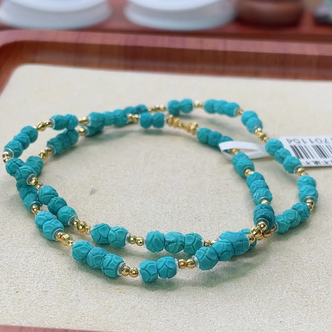 18K金镶嵌绿松石珠宝半成品