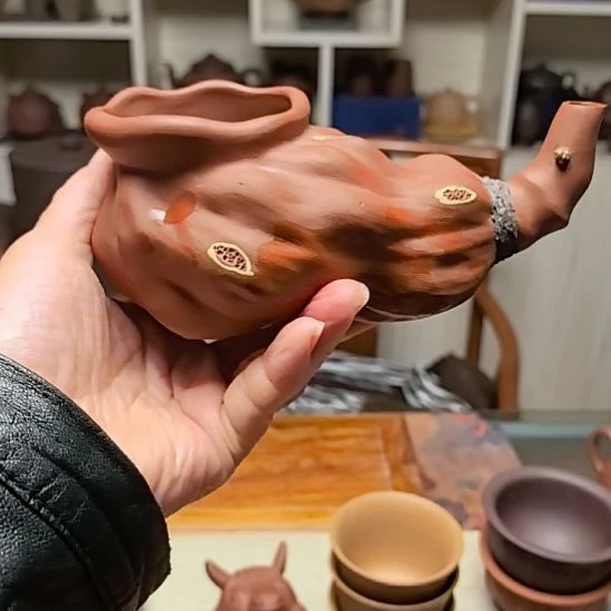 紫砂茶宠莲蓬公道水盂160cc小红泥手工制作