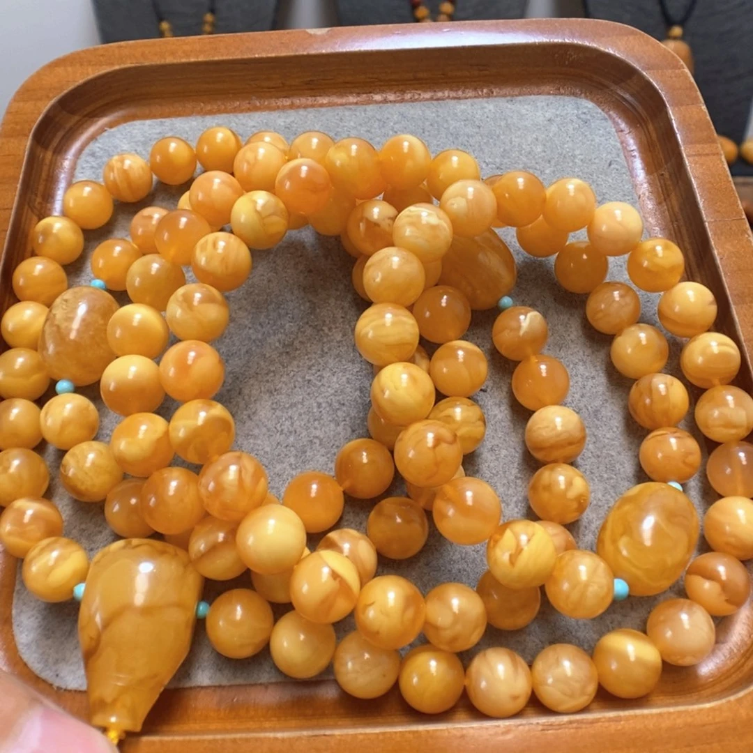 未镶嵌蜜蜡手串蜜蜡