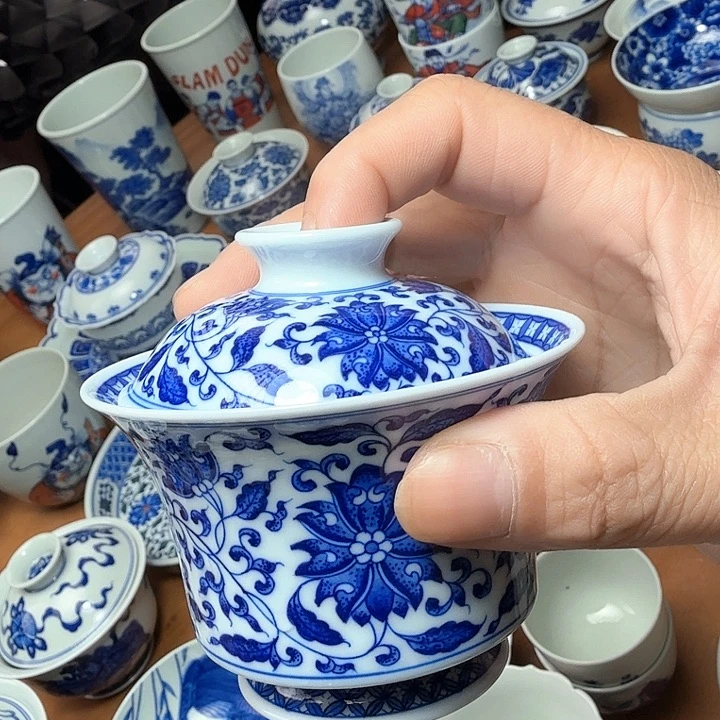 陶手绘二才缠枝莲点工