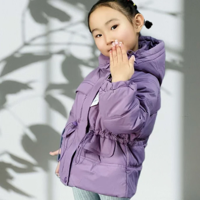儿童羽绒服女童收腰外套