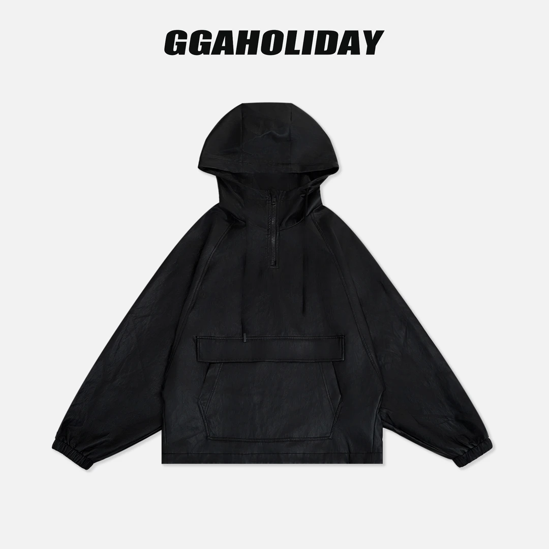 【上新】GGAHOLIDAY秋冬时尚连帽宽松潮流百搭皮衣卫衣外套-154155