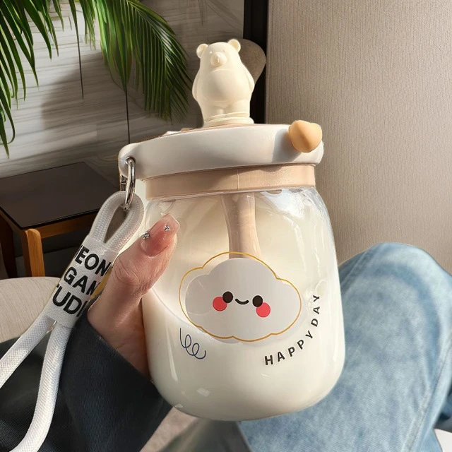 【新款】高颜值水杯女生高颜值夏季可爱吸管搅拌塑料杯2025新款杯子