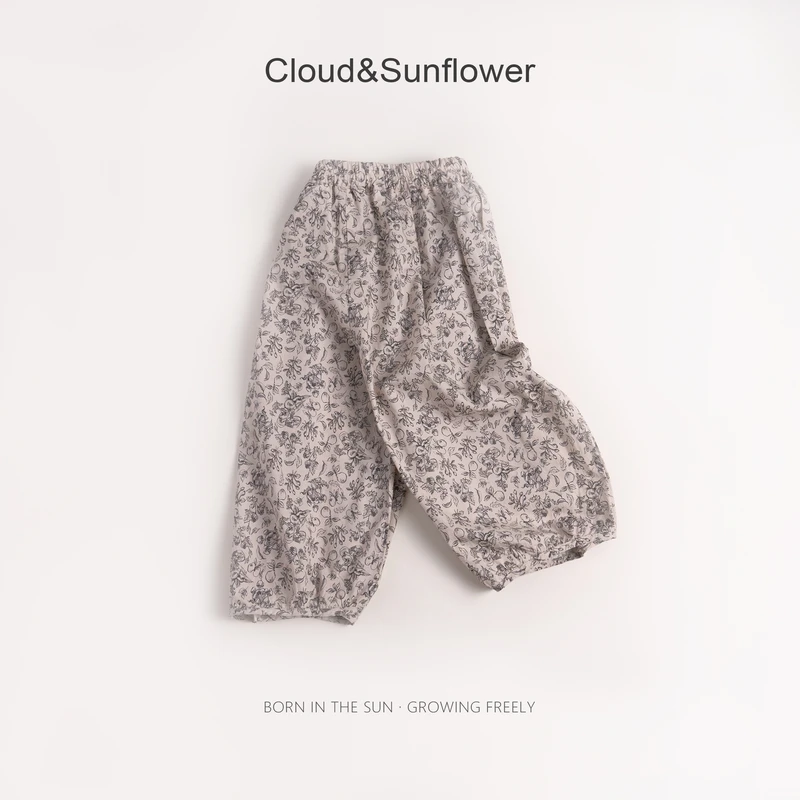 【云朵小葵】女童夏季满印碎花阔腿休闲裤1114001