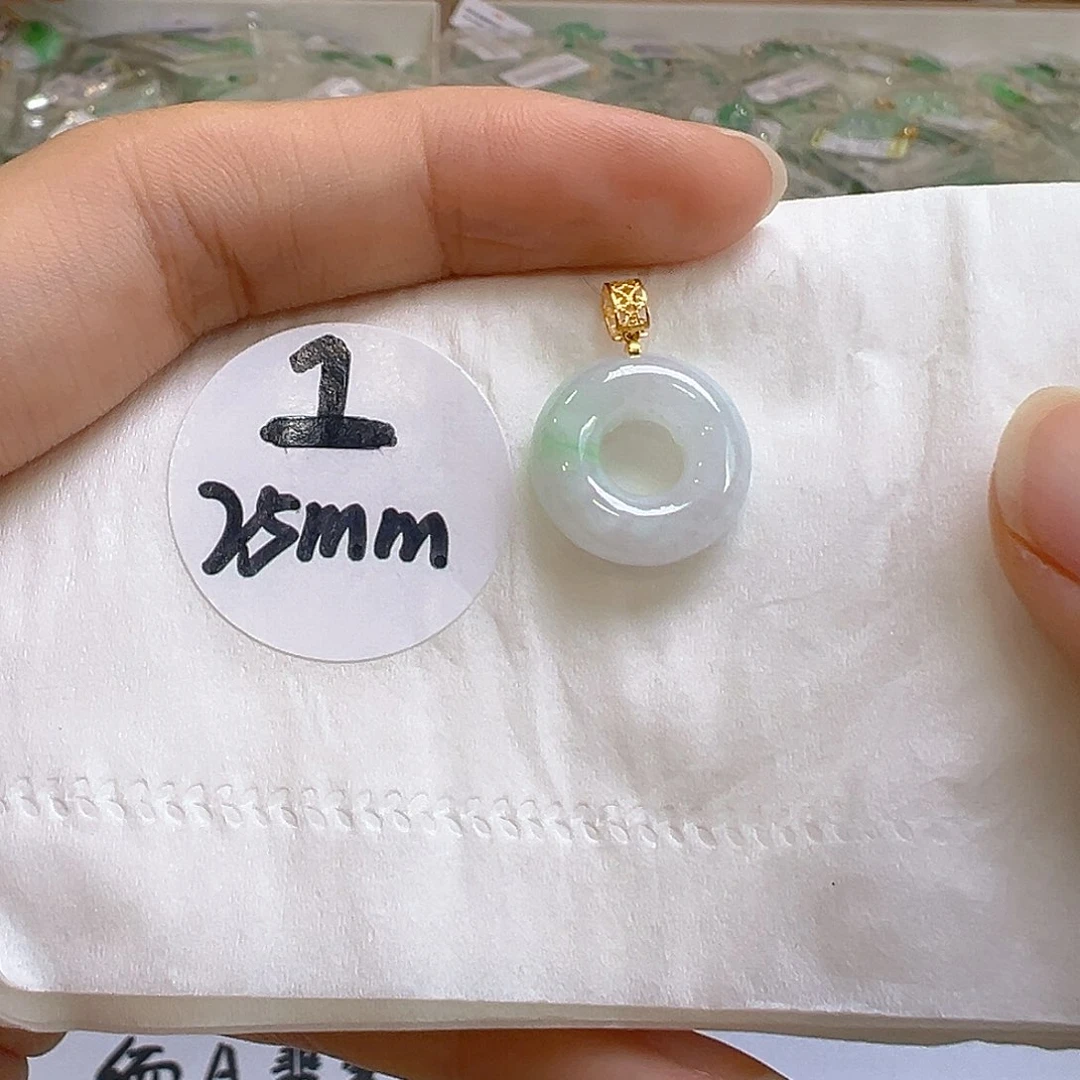 翡翠18K金镶嵌吊坠(不含链)翡翠