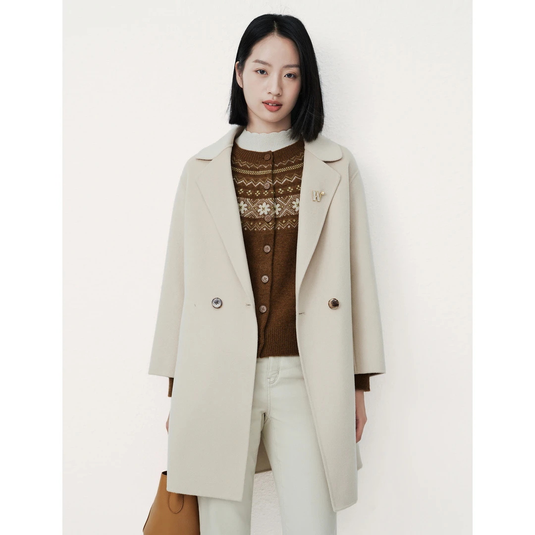 【众心专享价】混纺气质通勤百搭廓形毛呢大衣外套女EL00653V1
