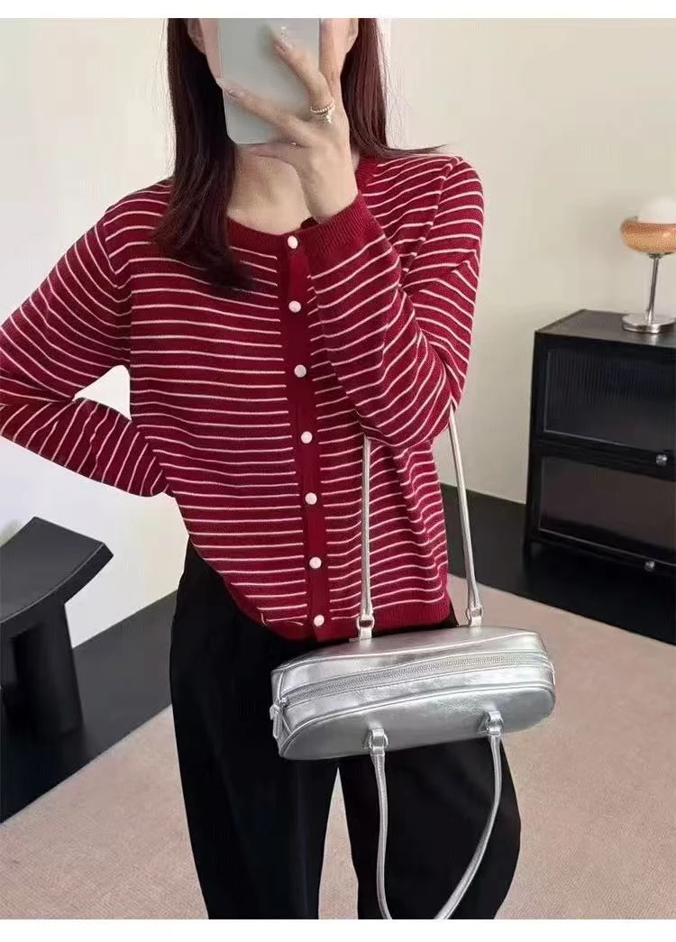 564【红 条纹长袖】