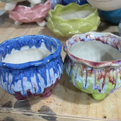 陶瓷新年快乐都是福利花盆满9包邮