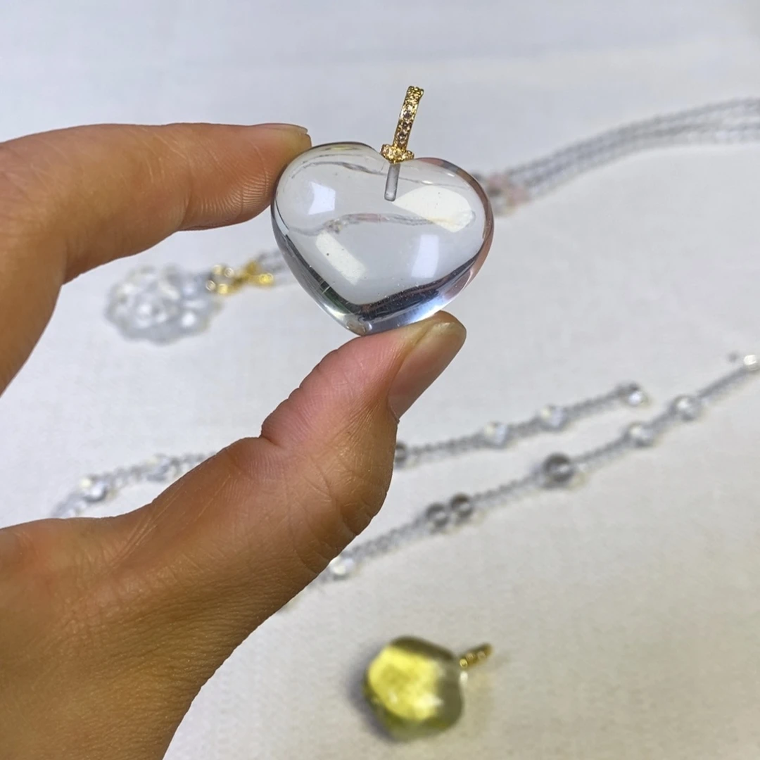 项链白水全净体爱心 吊坠单颗