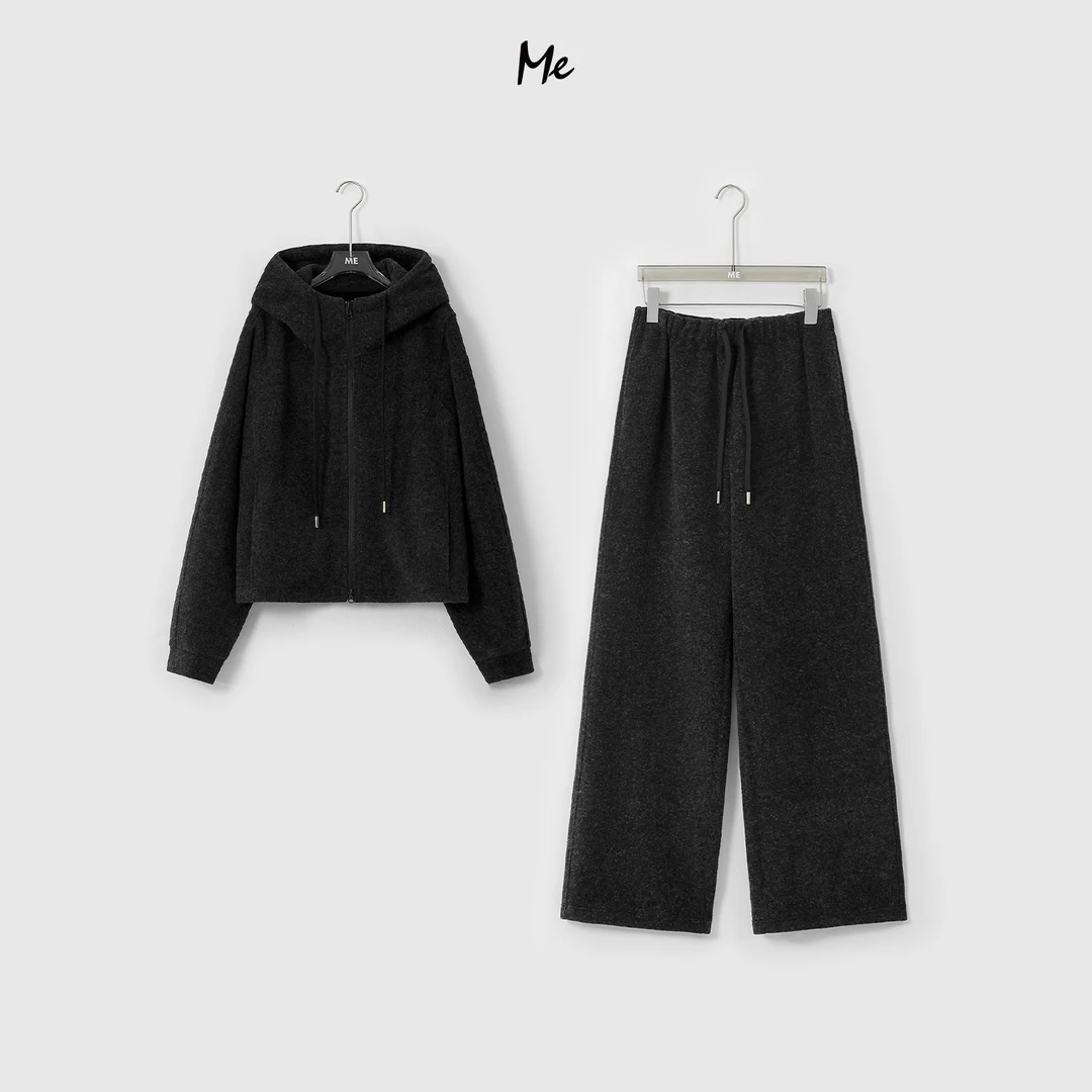 ME【汤圆卫衣裤套装（加绒）】美利奴绵羊毛圈圈纱时尚套装MESA5297