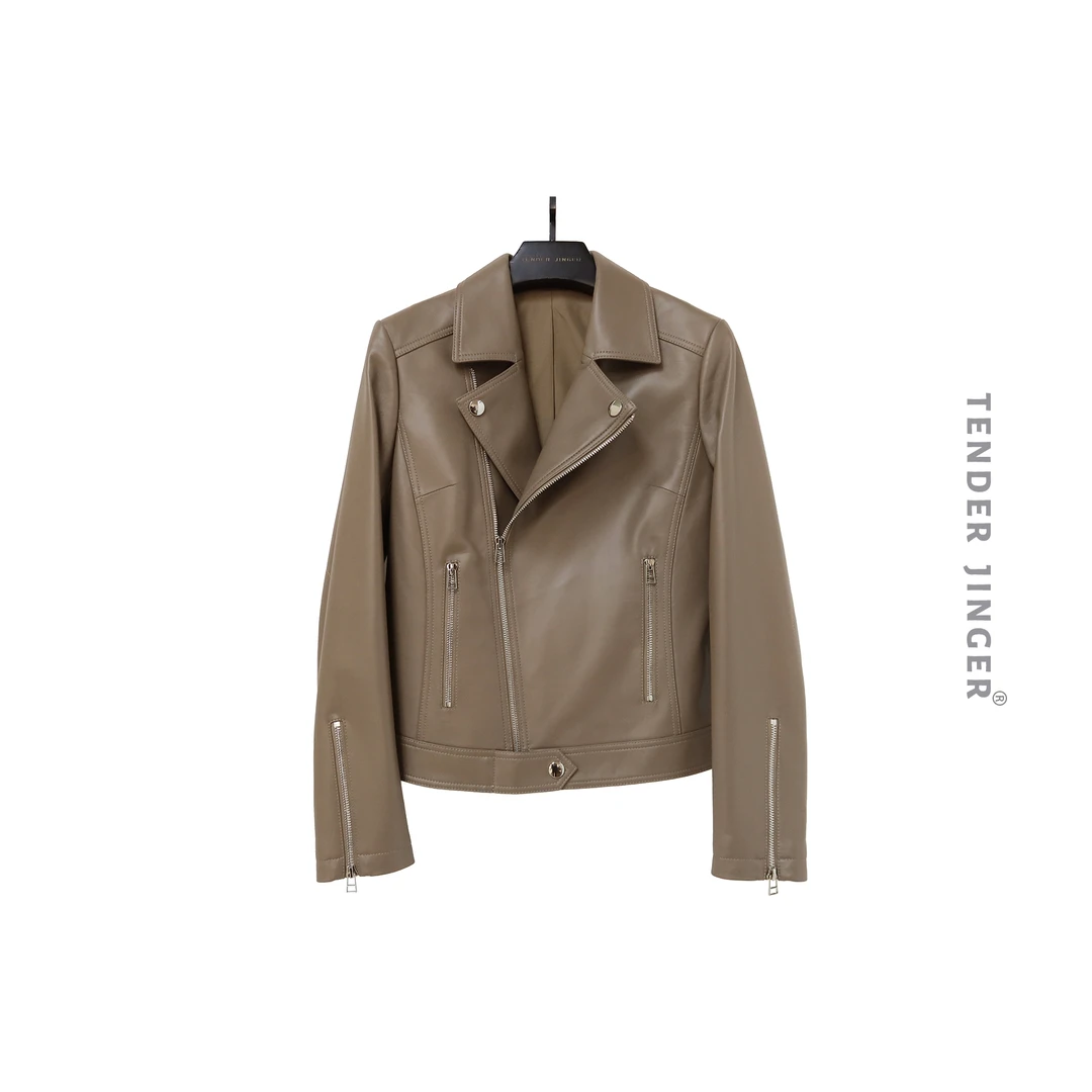 【专柜】2024春女士翻领羊皮机车外套 T2401BPM953P