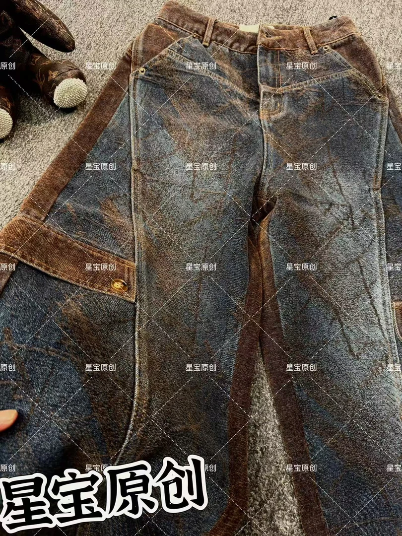 【星宝专属】9125冬季2025重磅'思密达”提花双面工装牛仔裤