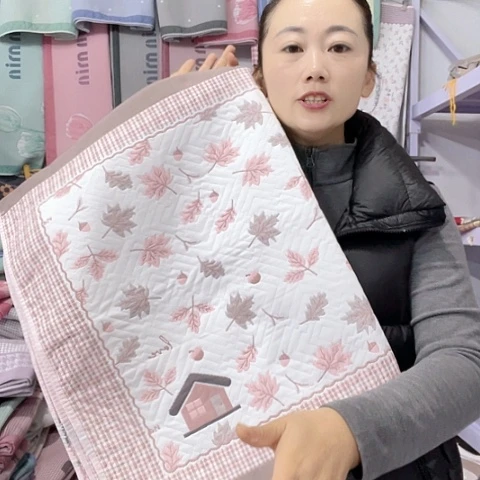 棉特价咖色枫叶纯棉