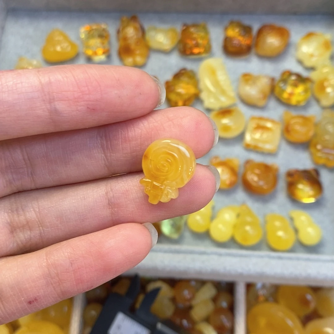 蜜蜡颈饰未镶嵌棒棒糖