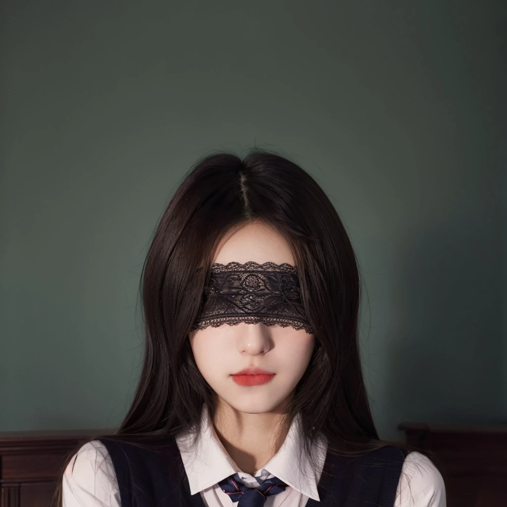 眼罩女蕾丝欲黑色蕾丝边眼罩禁欲系遮光睡眠镂空面纱氛围感蒙眼