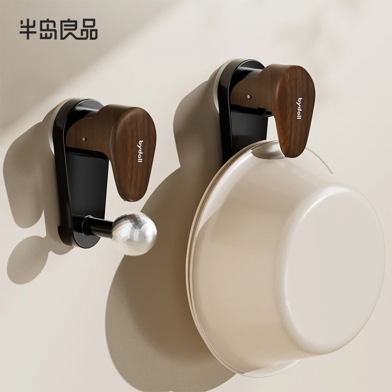 【半岛良品】木纹吸盘叹号挂钩免打孔无痕卫生间浴室浴盆壁挂收纳架