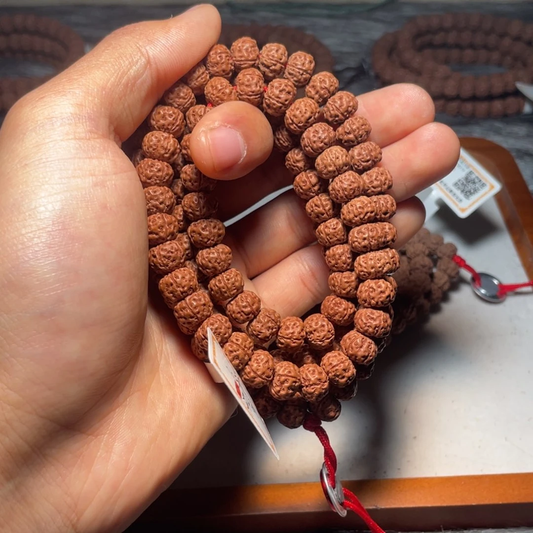 青***房金刚菩提手串超头赤焰星峦108
