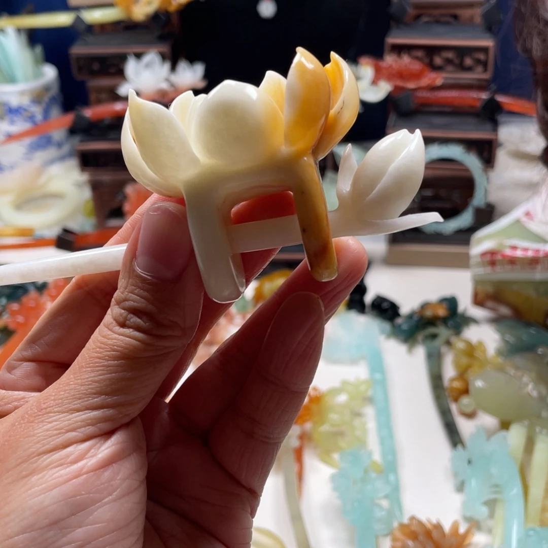 【闪购商品】蛇纹石玉未镶嵌发饰太*