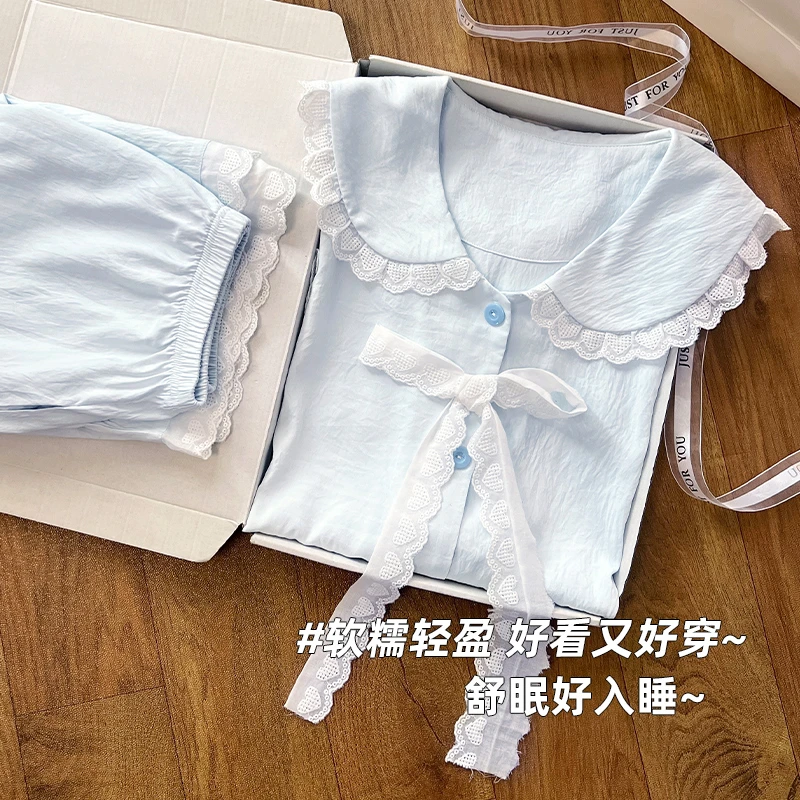 云朵棉睡衣女夏季短袖大码2025新款甜美公主风女士休闲高级家居服