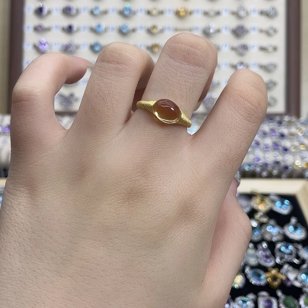 黄晶银S925镶嵌戒指