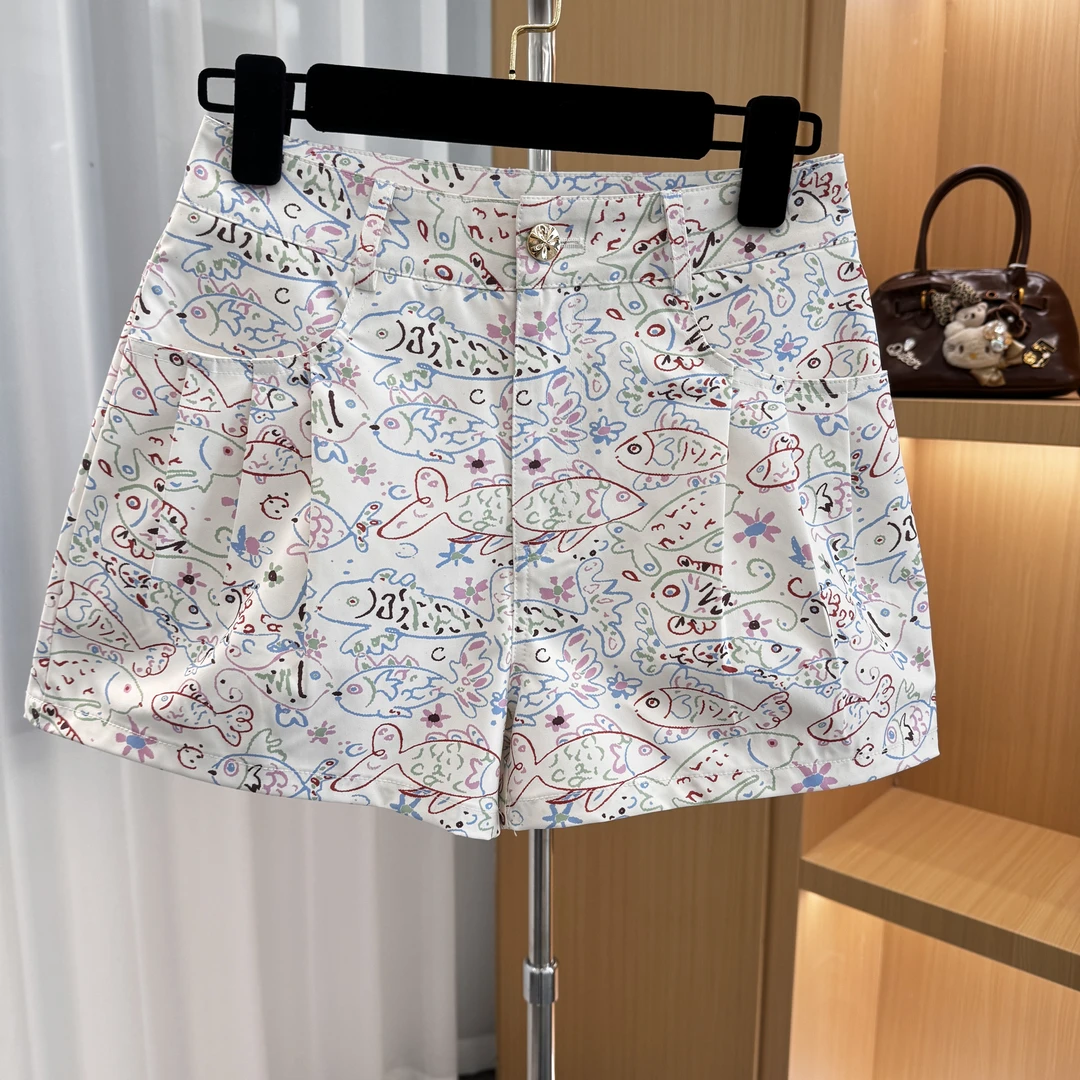 《猪猪出品》25上新彩色小鱼蹄花短裤726