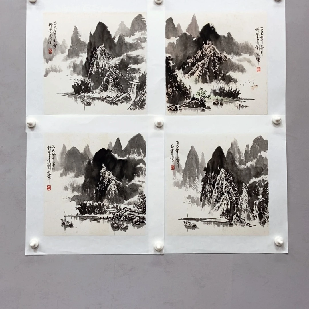 国画孔志军33*33 4幅