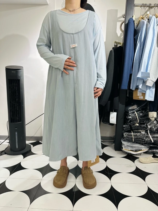 【实体店高品质】秋季孕妇长裙宽松两件套防晒长T孕妇裙
