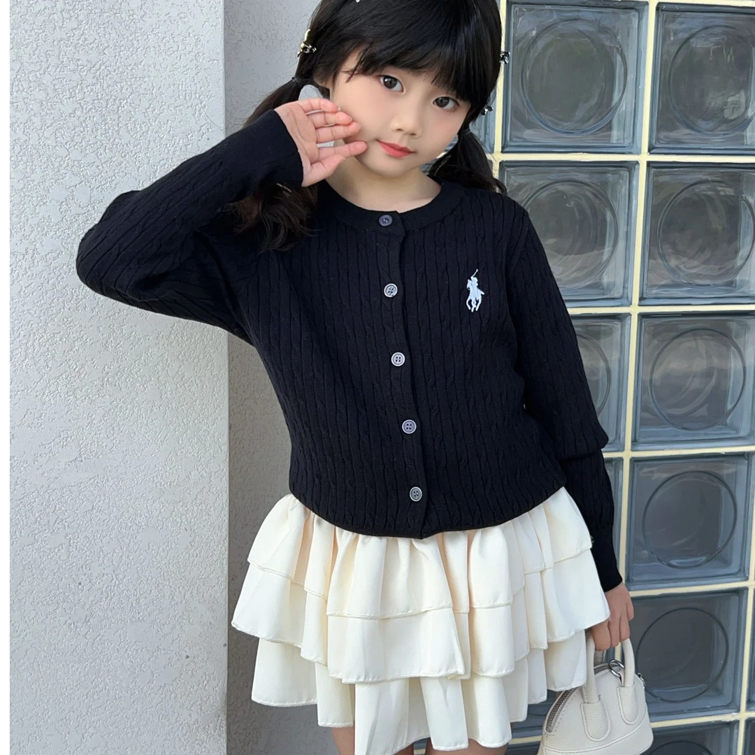 儿童春秋针织开衫高品质女童毛衣百搭洋气学院风外套女宝时尚上衣