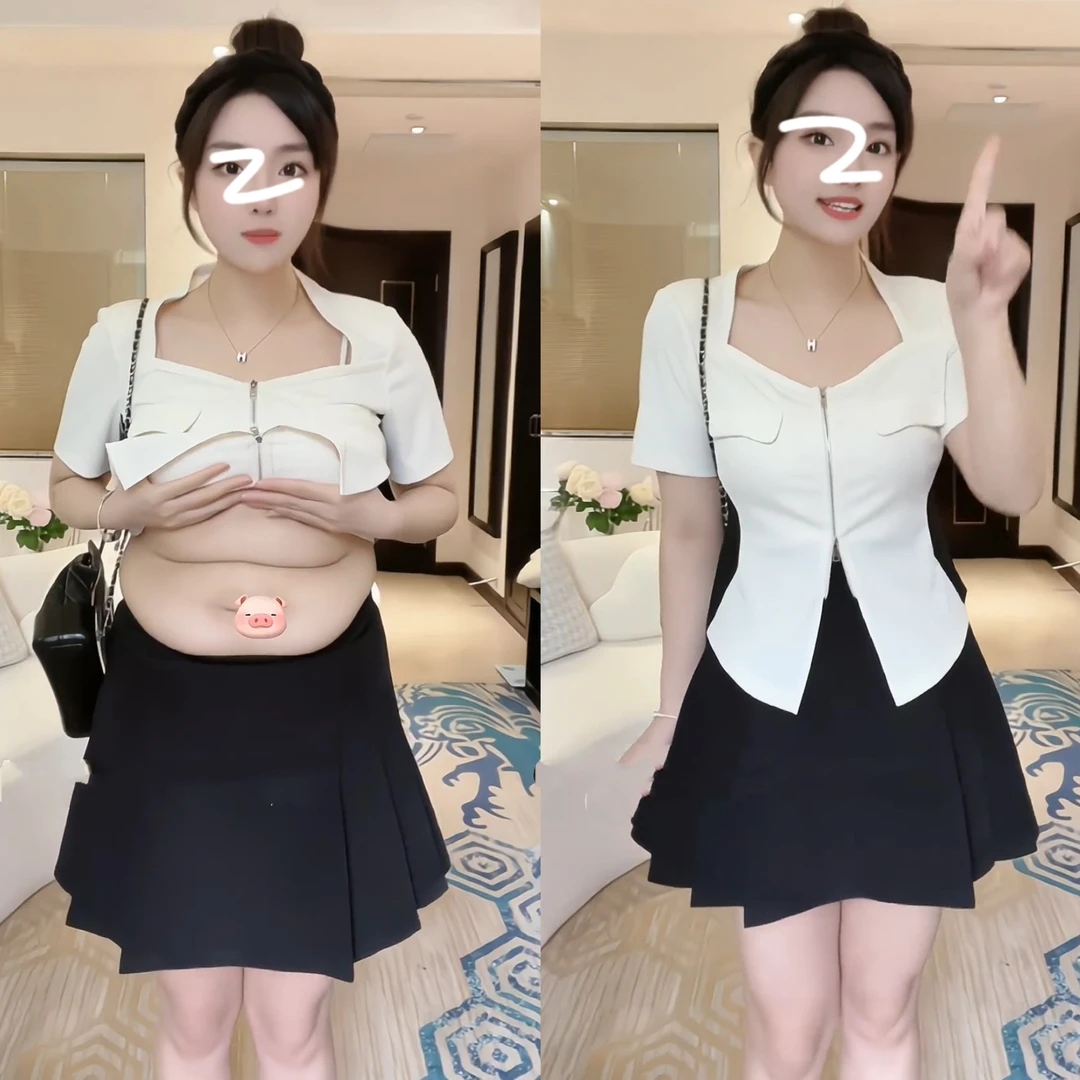 大码女装微胖法式上衣夏季新款胖mm苹果型身材设计感撞色正肩T恤