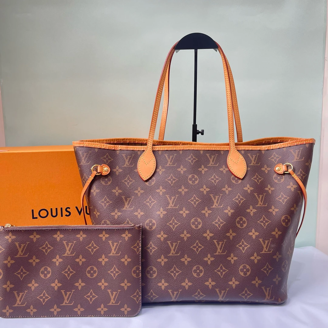 95新 LouisVuitton/路易威登 360706-老花neverfull 中号托特包