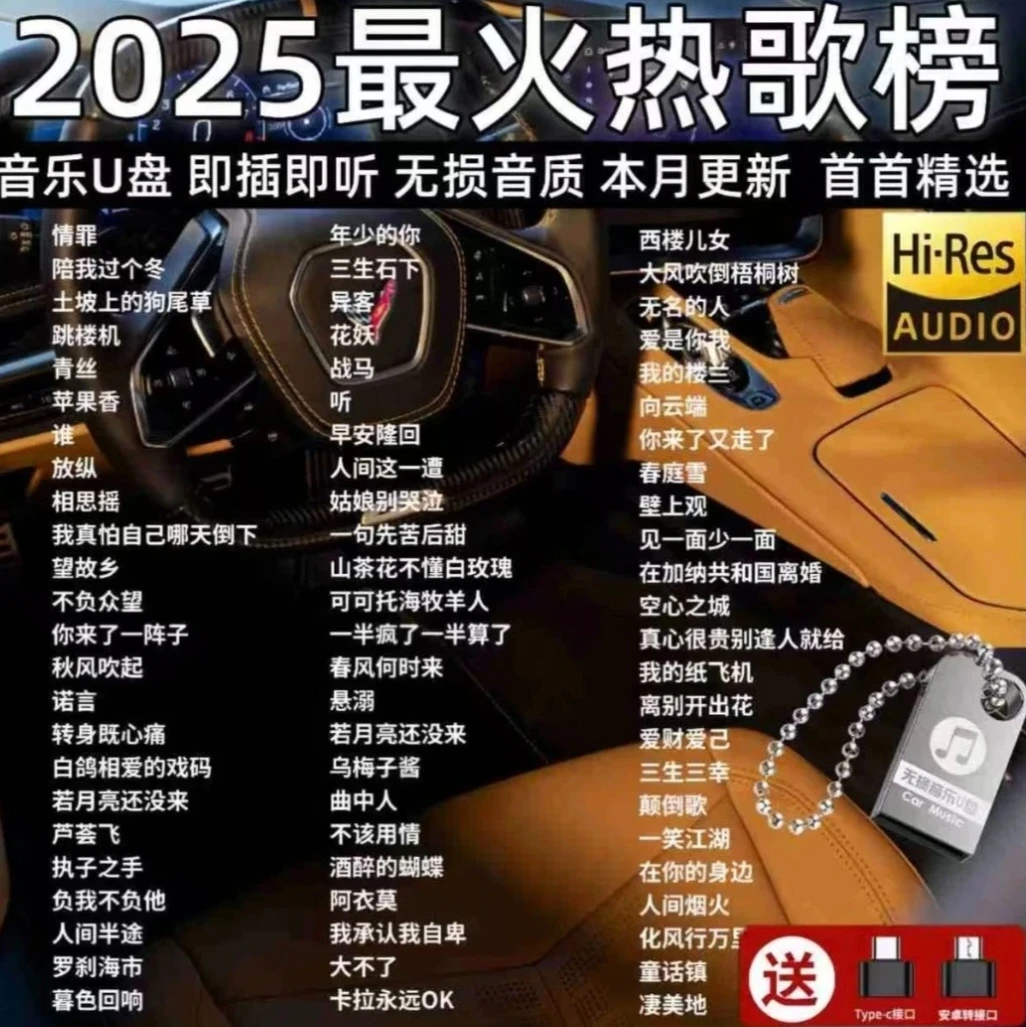 2025火遍抖音热歌汽车载u盘高品质歌曲柏林之声音乐优盘无损音质