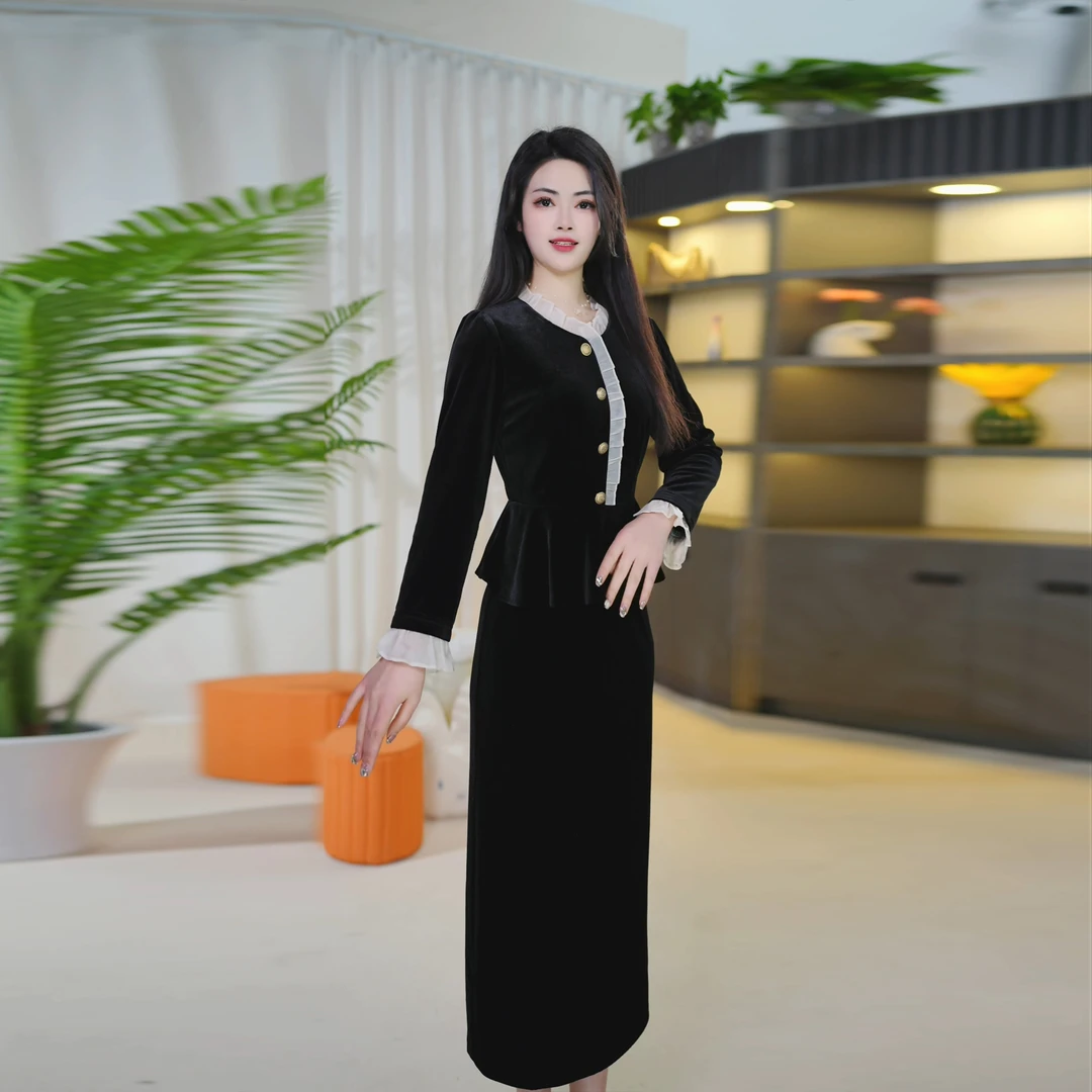<012>2025年春季新款时尚气质优雅连衣裙中式减龄气质连衣裙