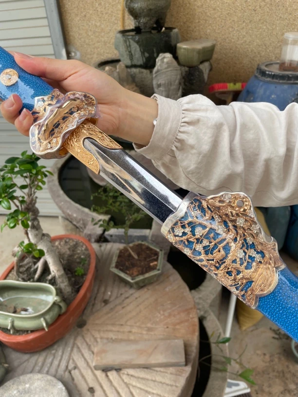 双色喜上眉梢软鱼皮剑冰裂