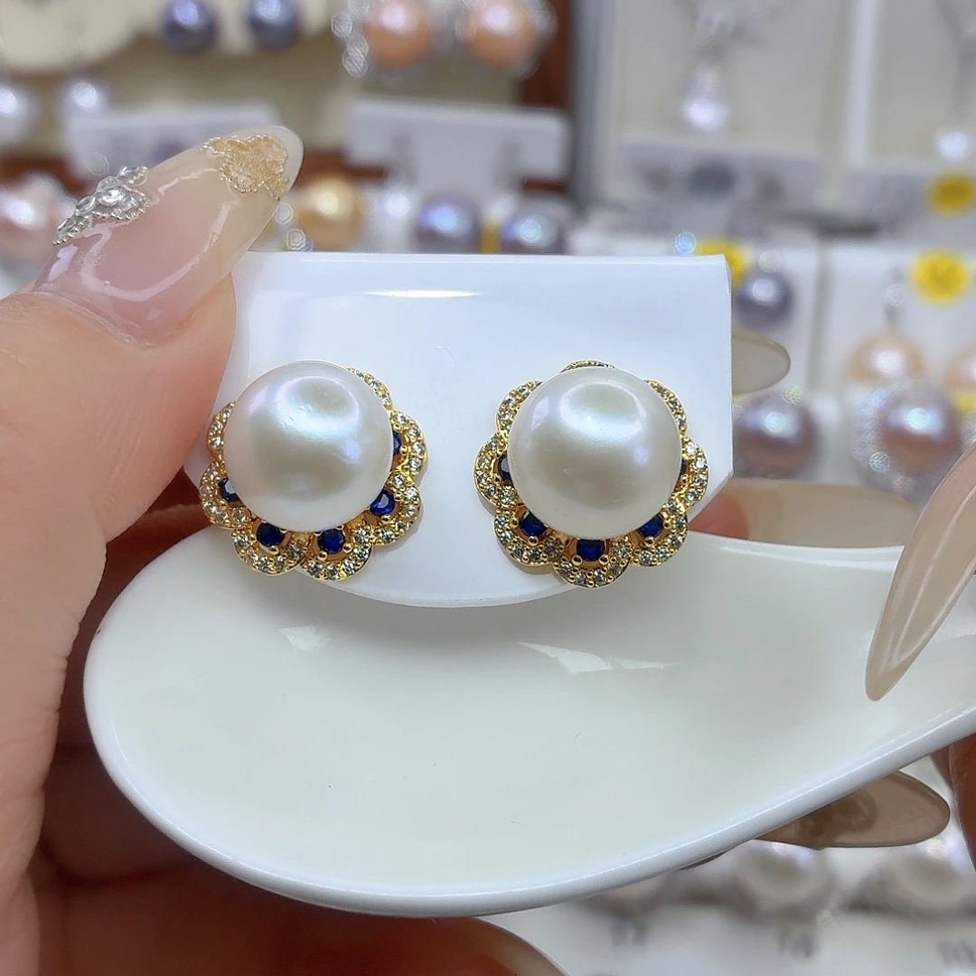 淡水珍珠未镶嵌耳饰F