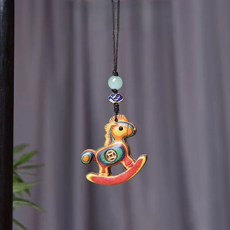 本命年马年挂件 马上有钱彩虹包包挂钥匙挂车挂