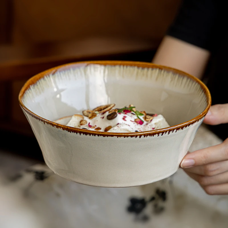 小悠家推荐7英寸窑变釉面碗加深敞口碗家用陶瓷汤碗螺蛳粉碗