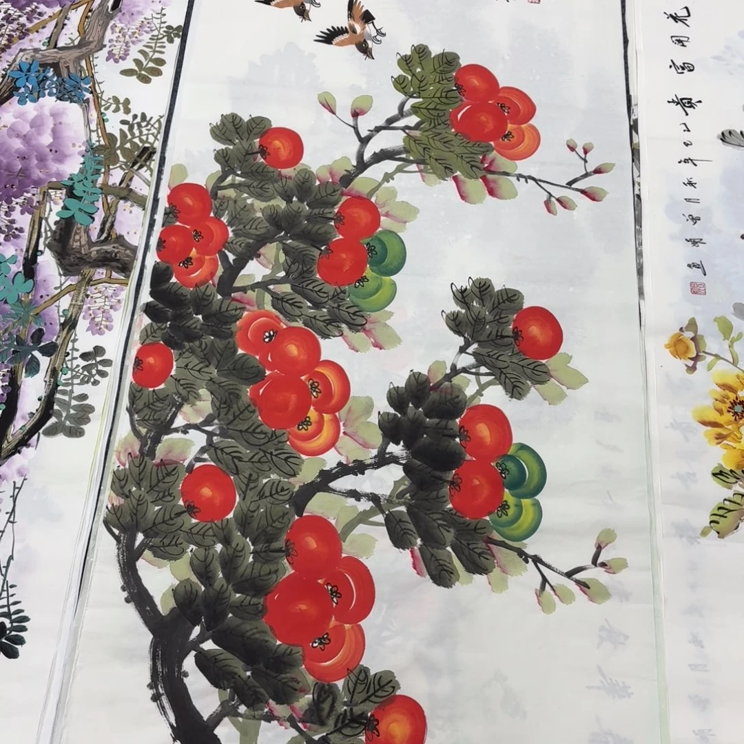国画140×70手绘画画画画